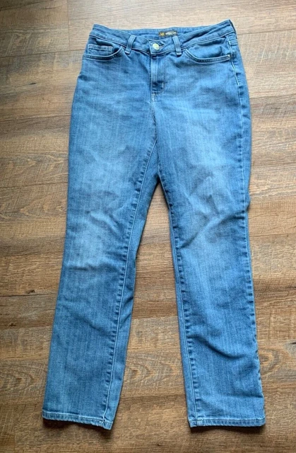 Lee Women's Blue Mid-Rise Regular Fit Straight Leg Jeans Size 10 Med.