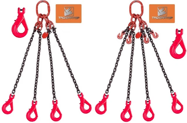 ELINGUE CHAINE 4 brins 8mm CMU 4250kg, crochet de sécurité à chape,2