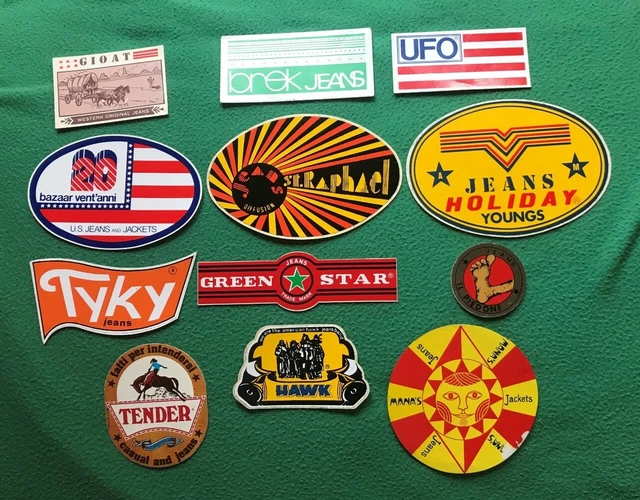 ADESIVI STICKER VINTAGE marche di jeans EUR 25,00 PicClick IT