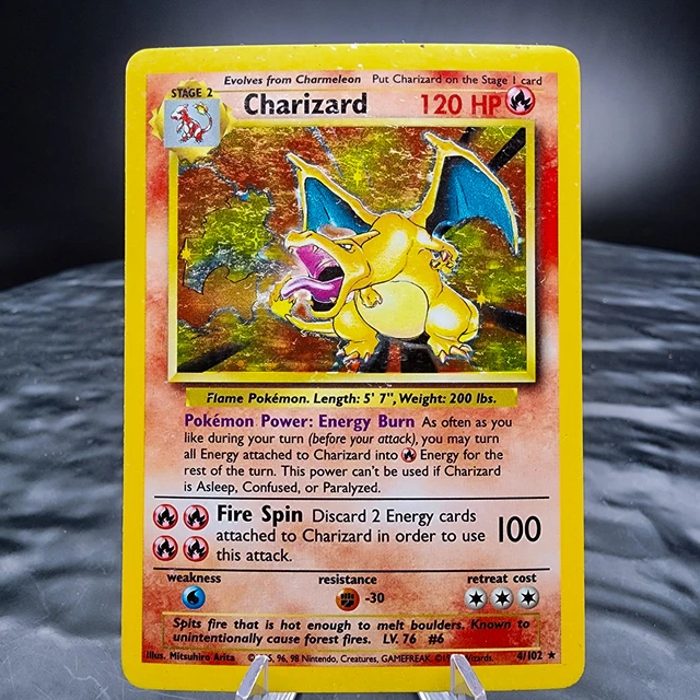POKÉMON TCG CHARIZARD Base Set 4/102 Holo Rare, Played Condition 🔥🐉 EUR ...