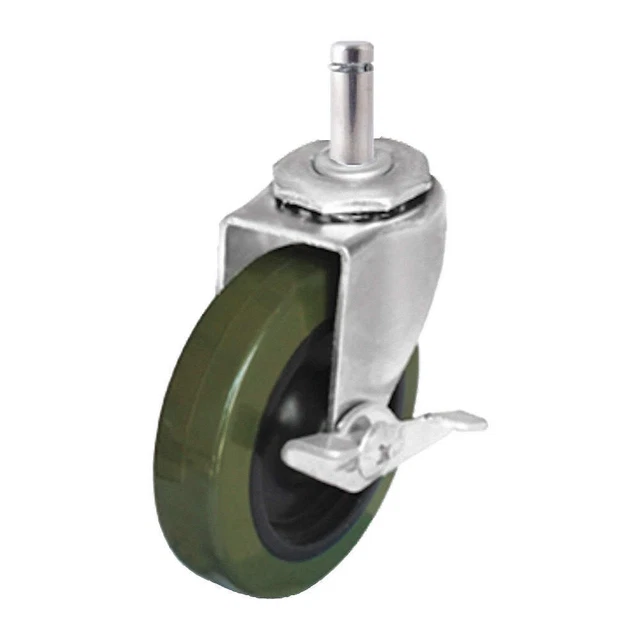 GRAINGER APPROVED P5S-UP040G-SG5-SB Gen Purpose Friction-Ring Stem Caster