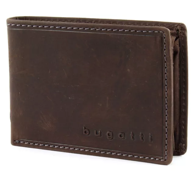bugatti Hunter RFID Coin Wallet with Flap 4CC Geldbörse Brown Braun Neu