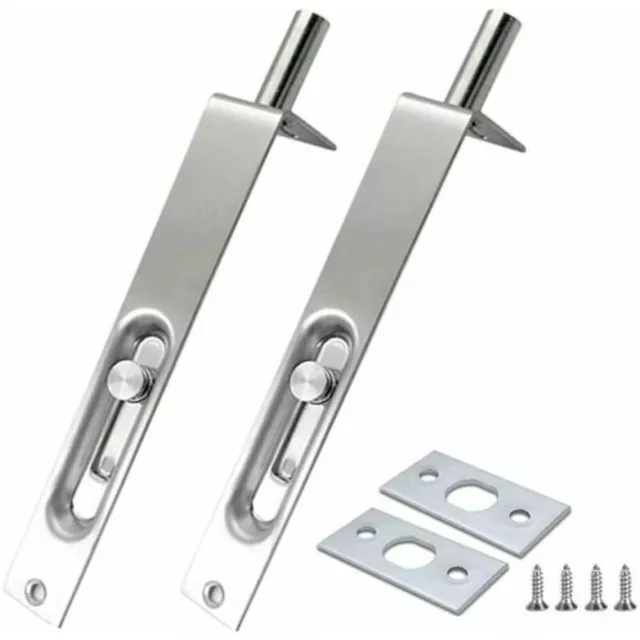 Set of 2 Stainless Steel Flush Bolts for Concealed Door Security 4 Inch