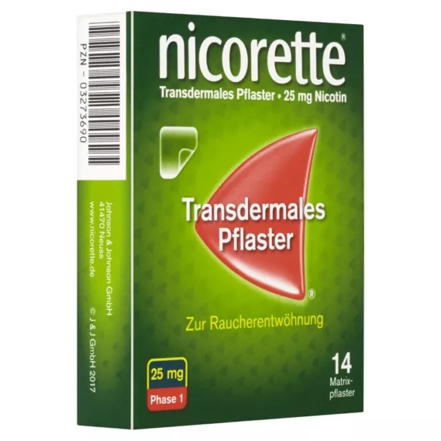 nicorette transdermales Pflaster 25 mg Nicotin Matrixp, 14 St. Pflaster 3273690 2