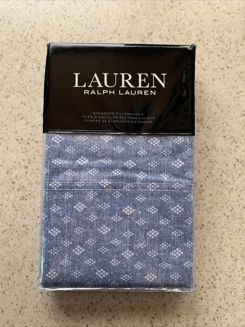 Lauren Ralph Lauren 2 fundas de almohada estándar patrón hoja de diamantes Gavin precio de venta sugerido por el fabricante $150