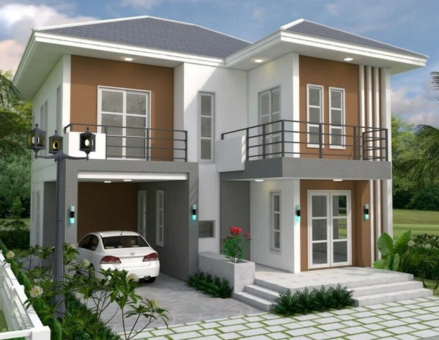 CUSTOM HOUSE PLAN 9x10 Meter 30x33 Feet 5 Beds 3 Baths Hip Roof (A4 ...