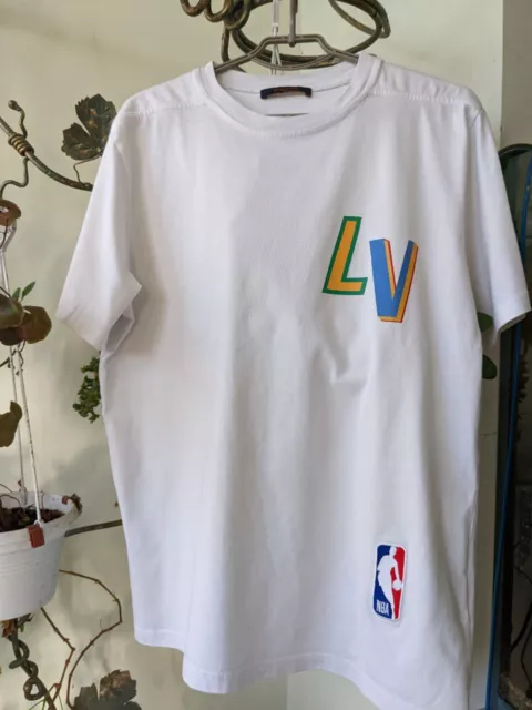 Auth LOUIS VUITTON NBA Letter Print T-shirt RM212M DT3 HLY20W Cream Multi -  Men