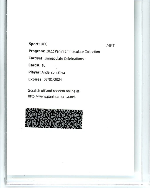 2022 Panini Immaculate UFC Anderson Silva Celebrations Auto (DG)