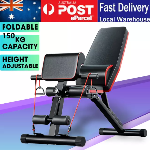 Adjustable FID Ab Abdominal Weight Press Bench Fitness Incline Sit up Gym Flat