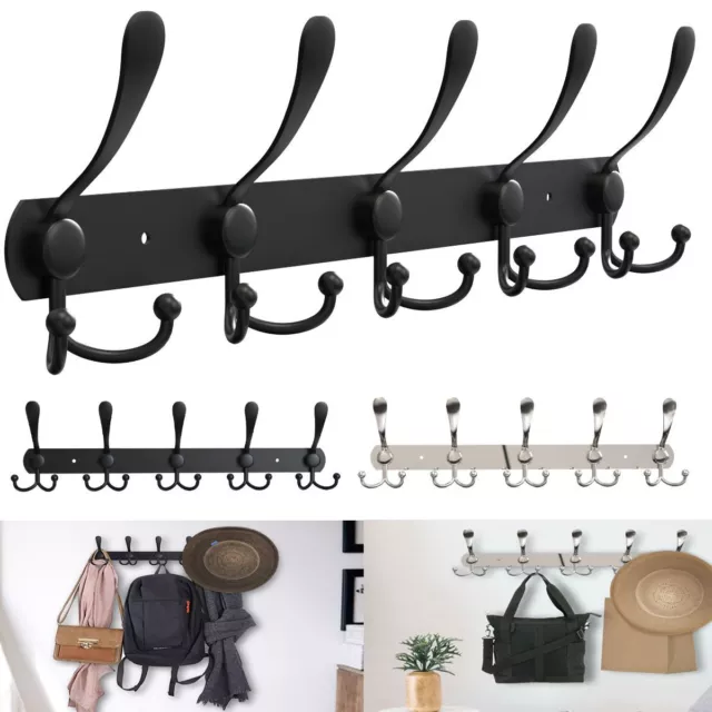 15 Hooks Wall Mount Key Bag Towel Rack Hanger Holder Coat Robe Hat Clothes Rack