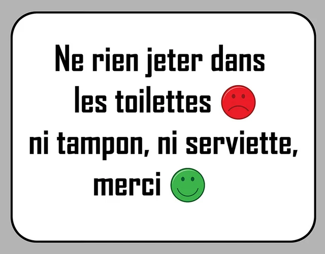 NE RIEN JETER DANS LES TOILETTES 15cm AUTOCOLLANT STICKER NA090 EUR 4