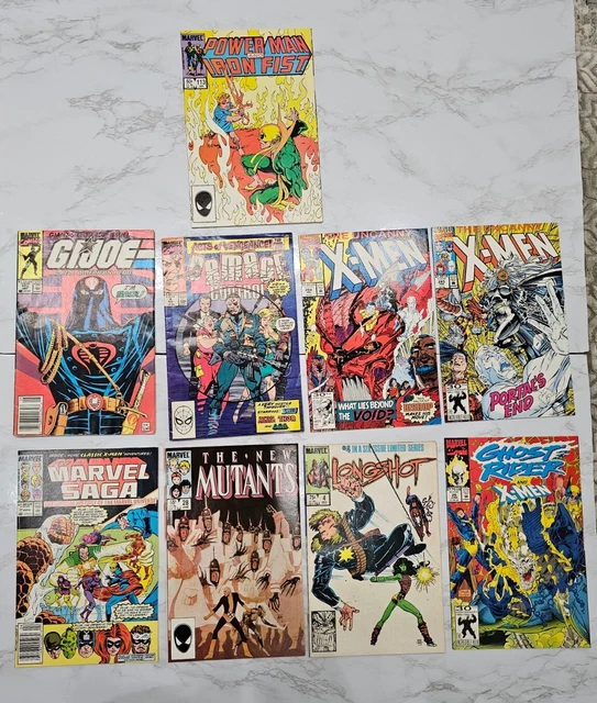 Vtg Comic Book mid- high grade Lot Xmen 284 285 Rider Gi Joe Mutants Saga Marvel