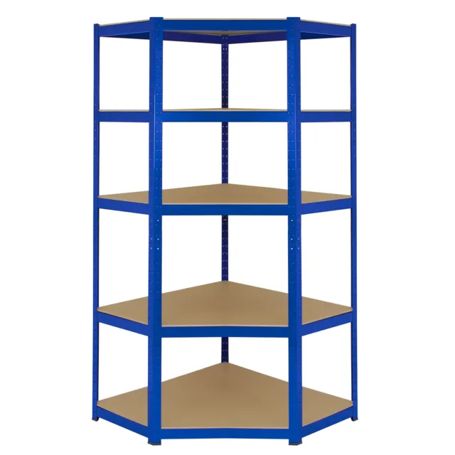 Scaffalature per garage ad angolo in metallo resistente a 5 livelli scaffalature in acciaio blu