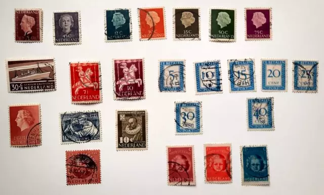 Lote de 24 sellos de los Países Bajos años 1940-50 bud87
