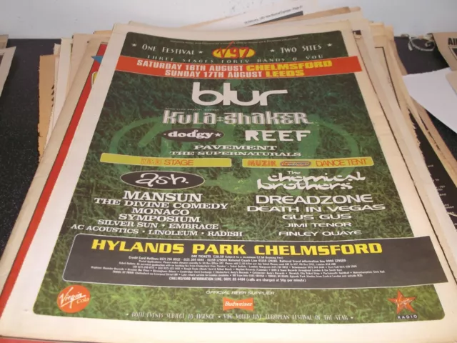 Blur, Kula Shaker , Reef 1997 , Gig  /Collectors Item/Poster 1997 Framing