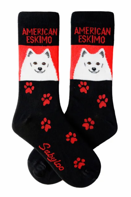 American Eskimo Crew Socks Unisex Red