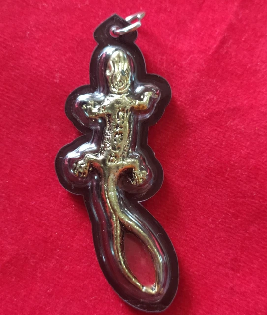 Pendant Lizard 2Tails Believe get money Lucky Gambling Thai amulet LP Talisman
