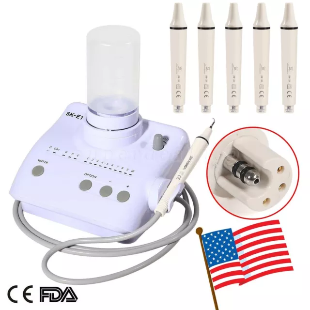 Dental Ultrasonic Piezo Scaler &2*Bottles fit EMS Cavitron /5pcs Handpiece HW-3H