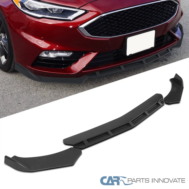 Fits Universal Matte Black PP Front Bumper Lip Spoiler Splitter Body Kits 3PC