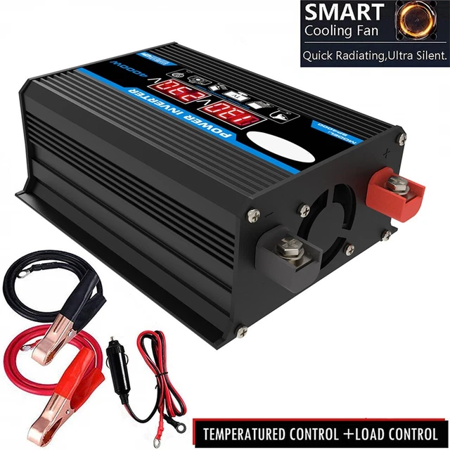 Onduleur Voiture 600W, onduleur à onsinusoïdale Pure DC 12V-24V à AC