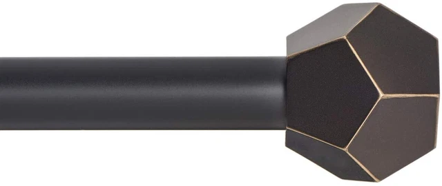 Ivilon Drapery Treatment Window Curtain Rod Faceted Hexagonal 1 inch Pole. 16
