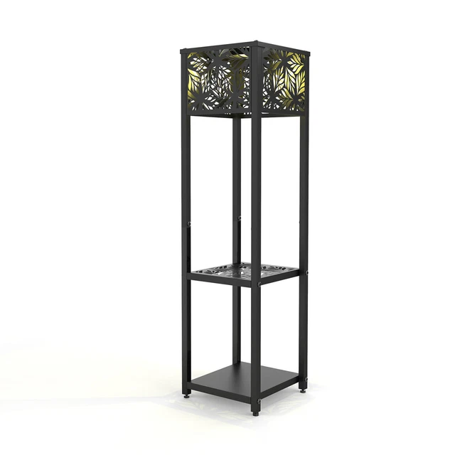 LED Solarleuchte Blumentopf Pflanzschale Säule Außen GartenHof Ständer Dekolampe