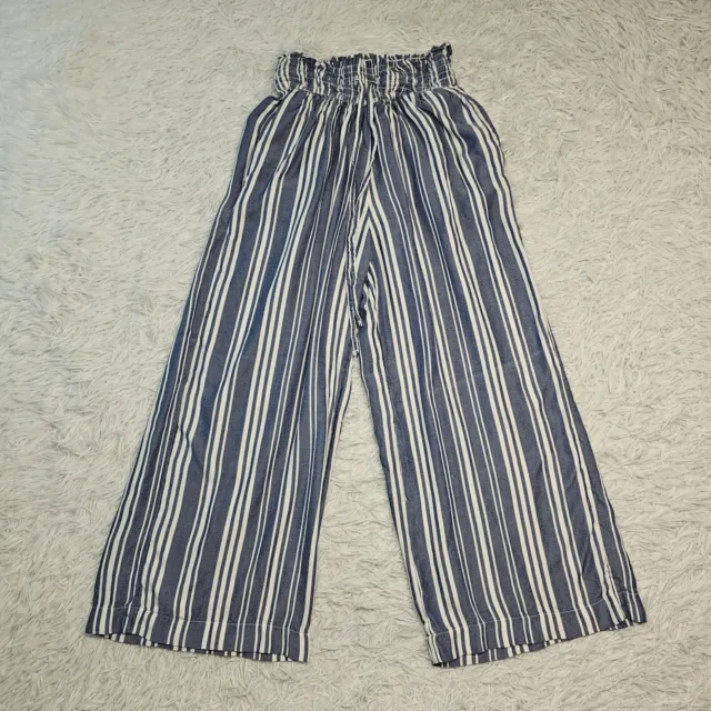 Womens Hollister Striped Extra High Rise Wide Leg Cropped Pants Size XS