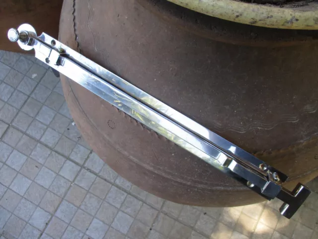 Vintage Solid True Brass Niquel Huge Strong Door Latch Slide Bolt Lock Shutter 2