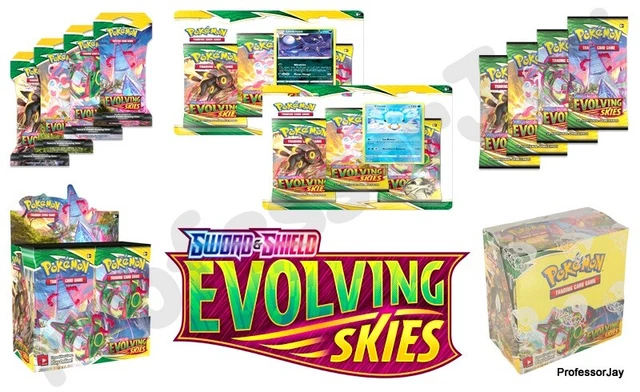 Pokémon Karte (Entwickelt Sich Skies) SWSH7 Offiziell Neu Ovp Booster Blasen Box
