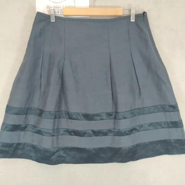 Laura Ashley Skirt  Size 16 Blue Knee Length Linen Blend Lined Smart/Casual