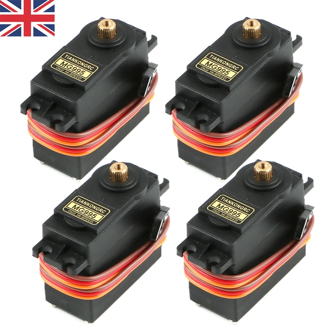 4Pcs MG995 Analog Servo Metal Geared 20KG Torque Digital Servo Motor for RC Cars