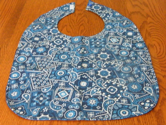 Protector de ropa de babero para adultos con bolsillos hecho a mano para ancianos discapacitados