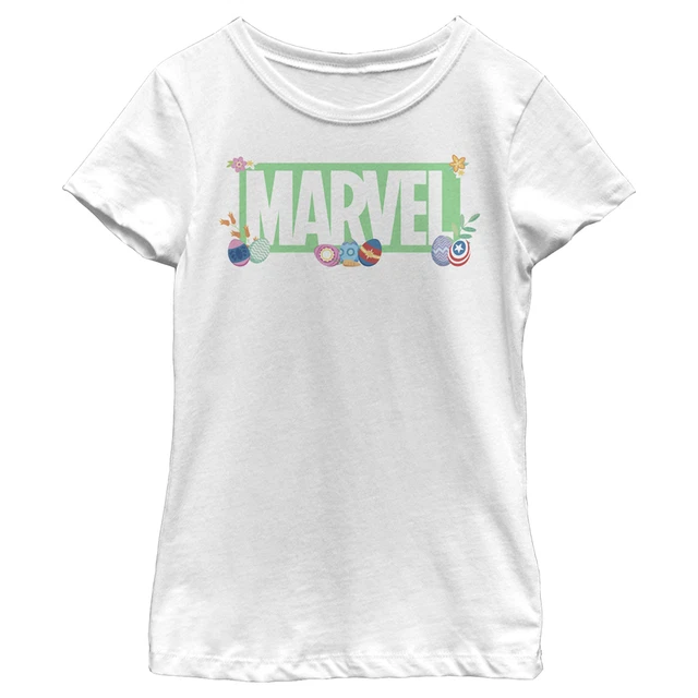 Girl's Marvel Easter Themed Logo T-Shirt