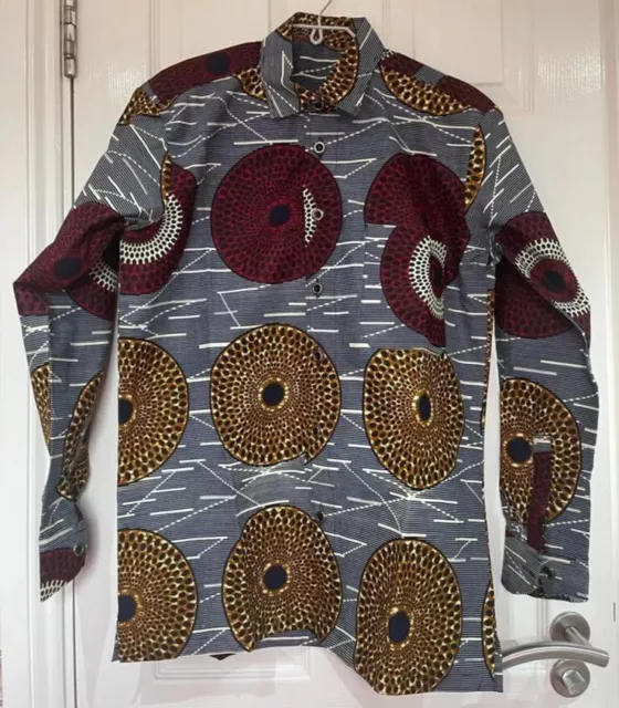 Men African Shirt Ankara Mens Wear Medium Long Sleeve