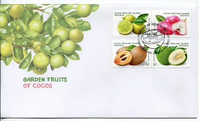 2017 Garden Fruits of Cocos Island (Gummed Stamps) FDC - Cocos Islands 6799 PMK