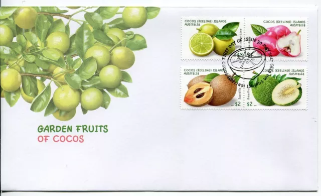 2017 Garden Fruits of Cocos Island (Gummed Stamps) FDC - Cocos Islands 6799 PMK