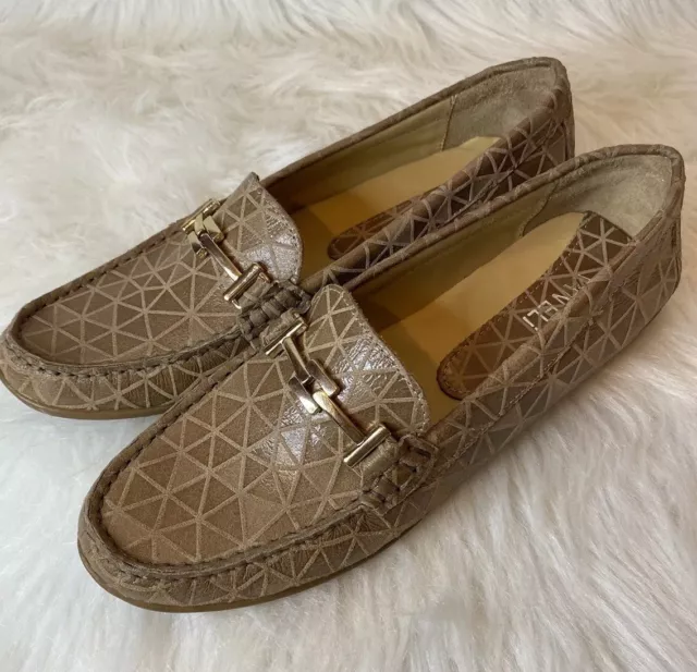 Vaneli Geometric Triangle Pattern Loafer Chain Details Comfort Sz 8.5 Narrow 3