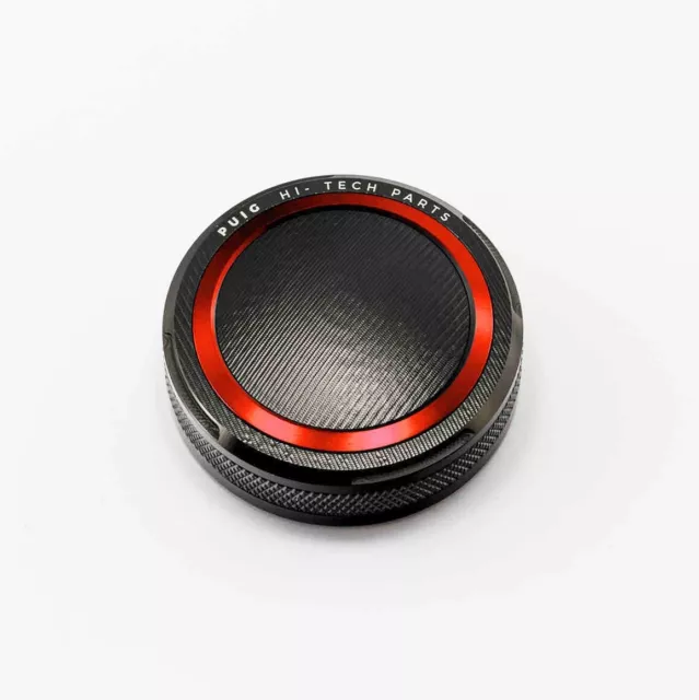 Puig Revêtement - Capuchon Réservoir de Liquide Frein Rond 56 MM - Noir/ Rouge/