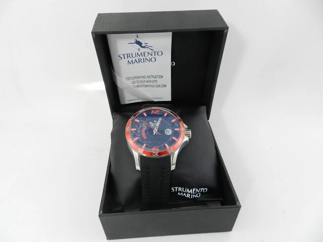 STRUMENTO MARINO Hurricane 3 Hands Silicon Quartz Black Dial Men's Watch
