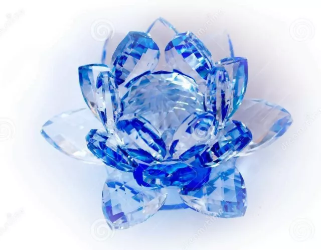 SMALL Lotus Attractive Crystal Glass Lotus Flower Home GIFT Decor Craft Shining 3