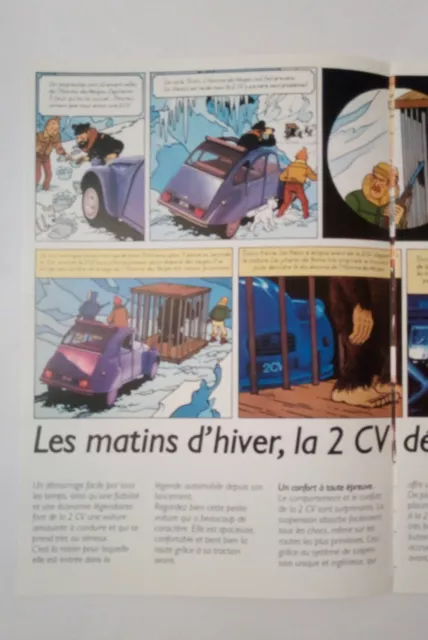 Les aventures de la 2 CV homme des neiges Tintin Brochure publicitaire Citroën 2