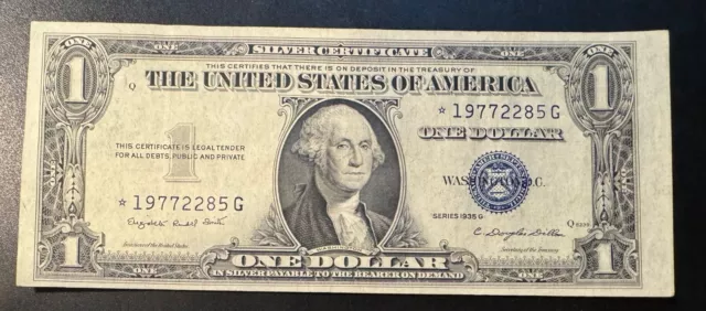 Fr. 1617* 1935-G $1 One Dollar *Star* Silver Certificate Note “With Motto”
