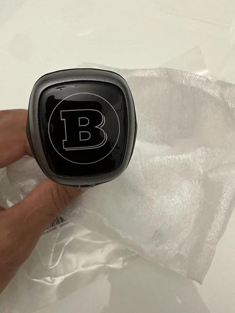 MOBYAT Copri Pomello Cambio In Pelle Cucita A Mano Per Smart Fortwo Forfour 453 – Antiscivolo, Colore Nero/Bianco