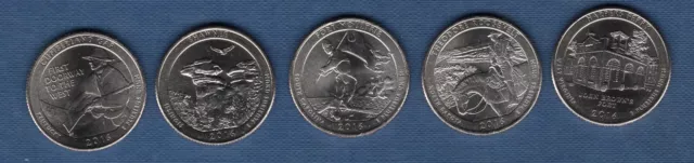 Etats Unis Quarter Dollar 2016 D Les 5 pièces de 2016 D Série des Parcs SUP SPL