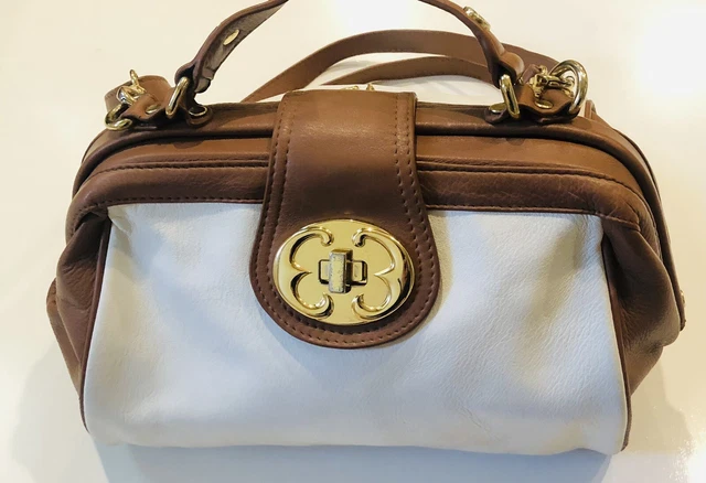 Emma Fox Handbag Leather Classic Stratford Frame Satchel Purse Shoulder Strap