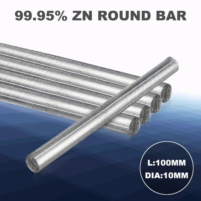 1Pcs Purity Zinc Rod Solid 0.4"x 4" Anode Electroplating 10*100mm E068 WY