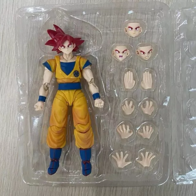 SHF Dragon Ball Z Super Saiyan God Red Hair Son Goku 6"Action Figure Toys No box
