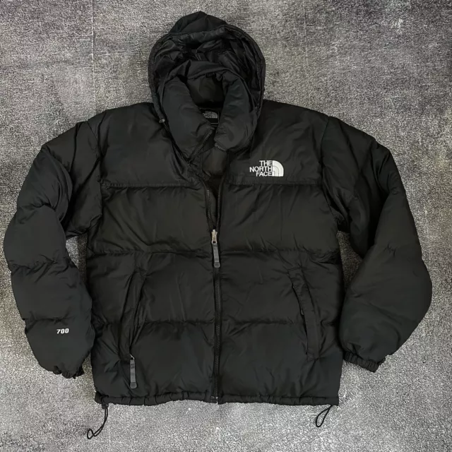 Men's The North Face TNF 700 Goose Down Black Nuptse Puffer Puffy Jacket Sz M