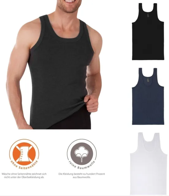 Herren Unterhemden Trägershirts Tanktop Trägerhemd Unterwäsche Baumwolle bis 6XL