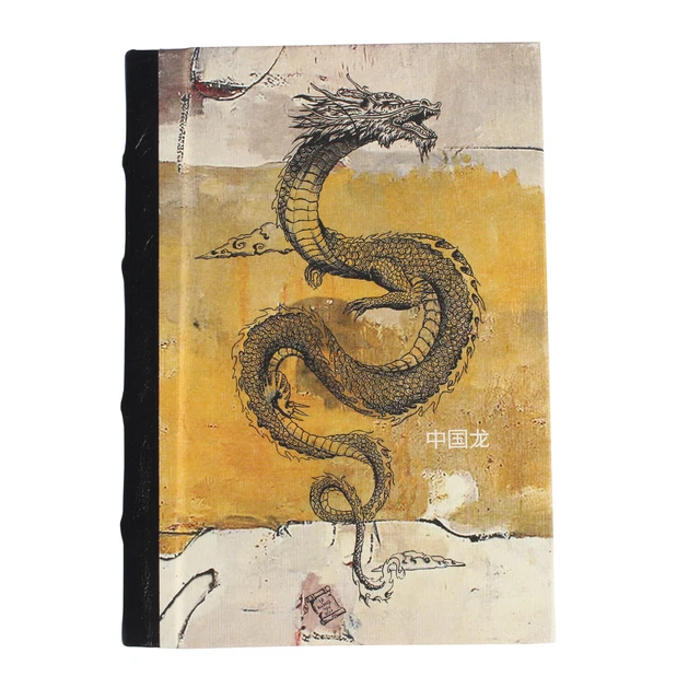 Handmade Chinese Dragon Planner Genuine Leather Spine 176 Page 125GSM